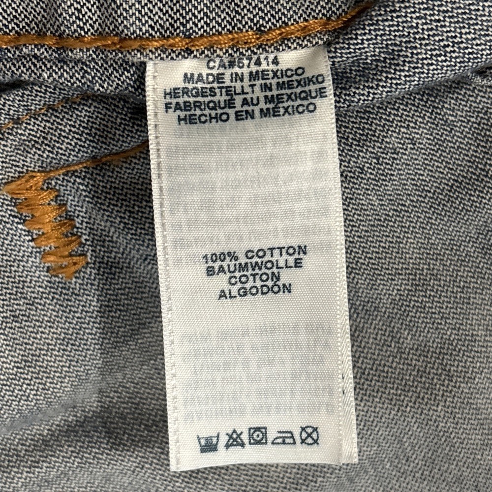True Religion Blue Denim Trucker Jacket Size M Thick Stitching Res Super T VTG - Picture 9 of 14